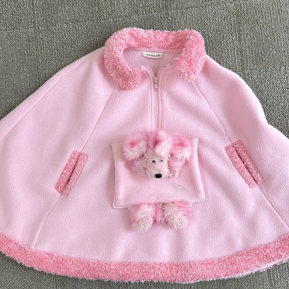 Annie Beau Lollie Pink Girls Poncho